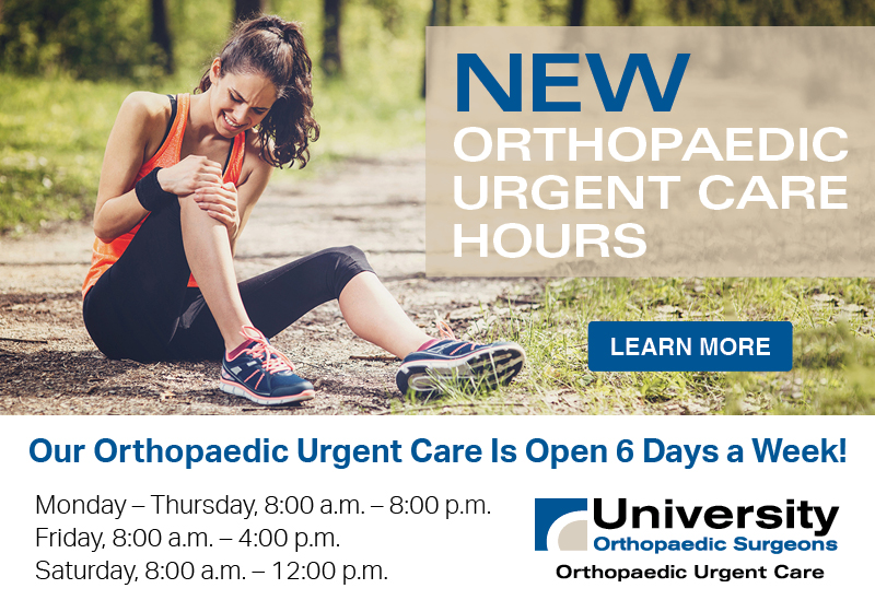New Orthopaedic Urgent Care Hours