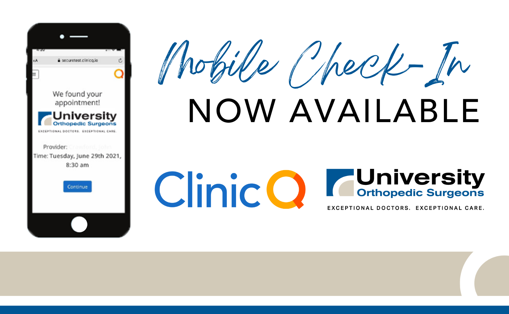Photo of Clinic Q Patient Check-In Phone